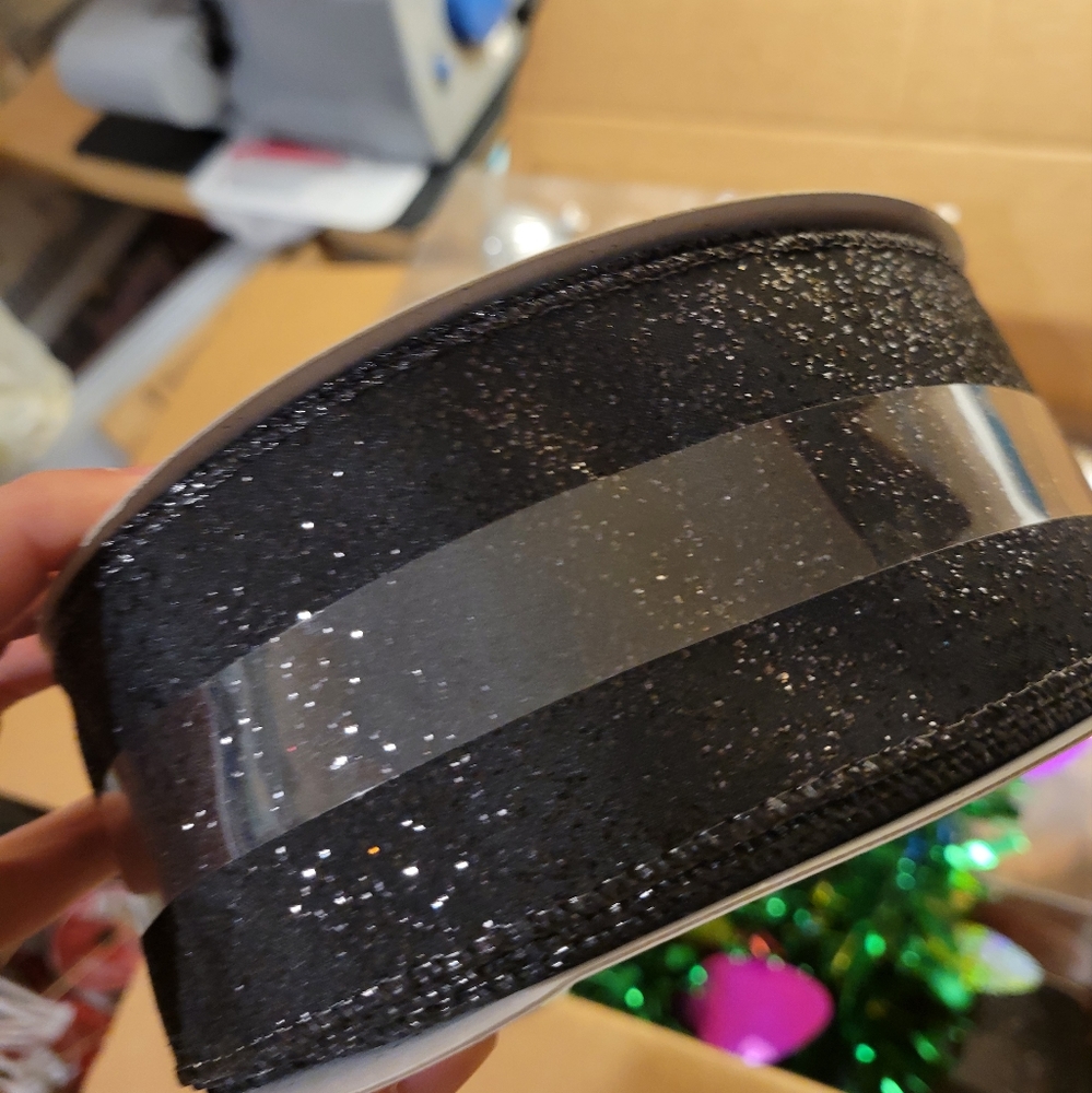 Black Glitter Ribbon